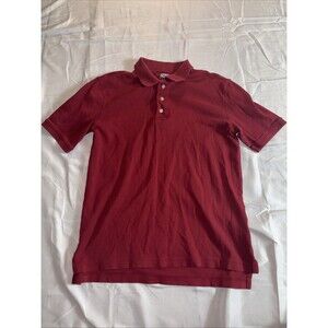Lands’ End Red Polo Shirt Short Sleeve 3 Button Collar Sz S
